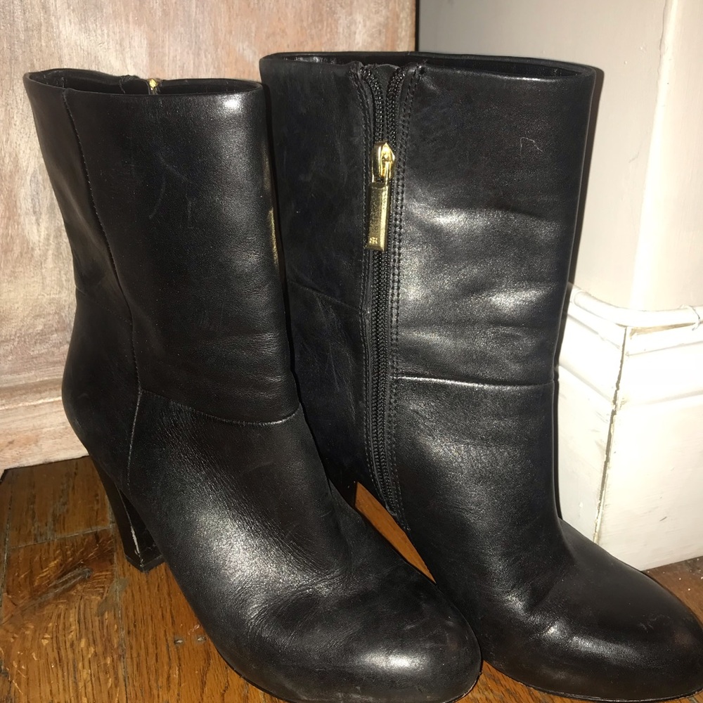 Black heeled booties! Perfect for work!